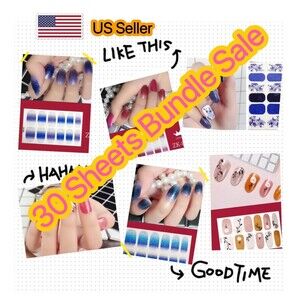 30 sheets Wholesale Clearance Full Size Nail Wraps Stickers Lot Bundle Sale
